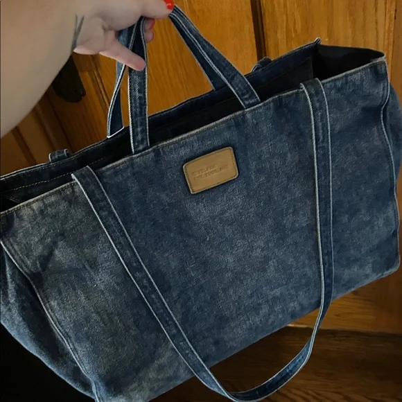 Large Telfar Denim Tote Bag- New With Tags, never used - Picture 3 of 6